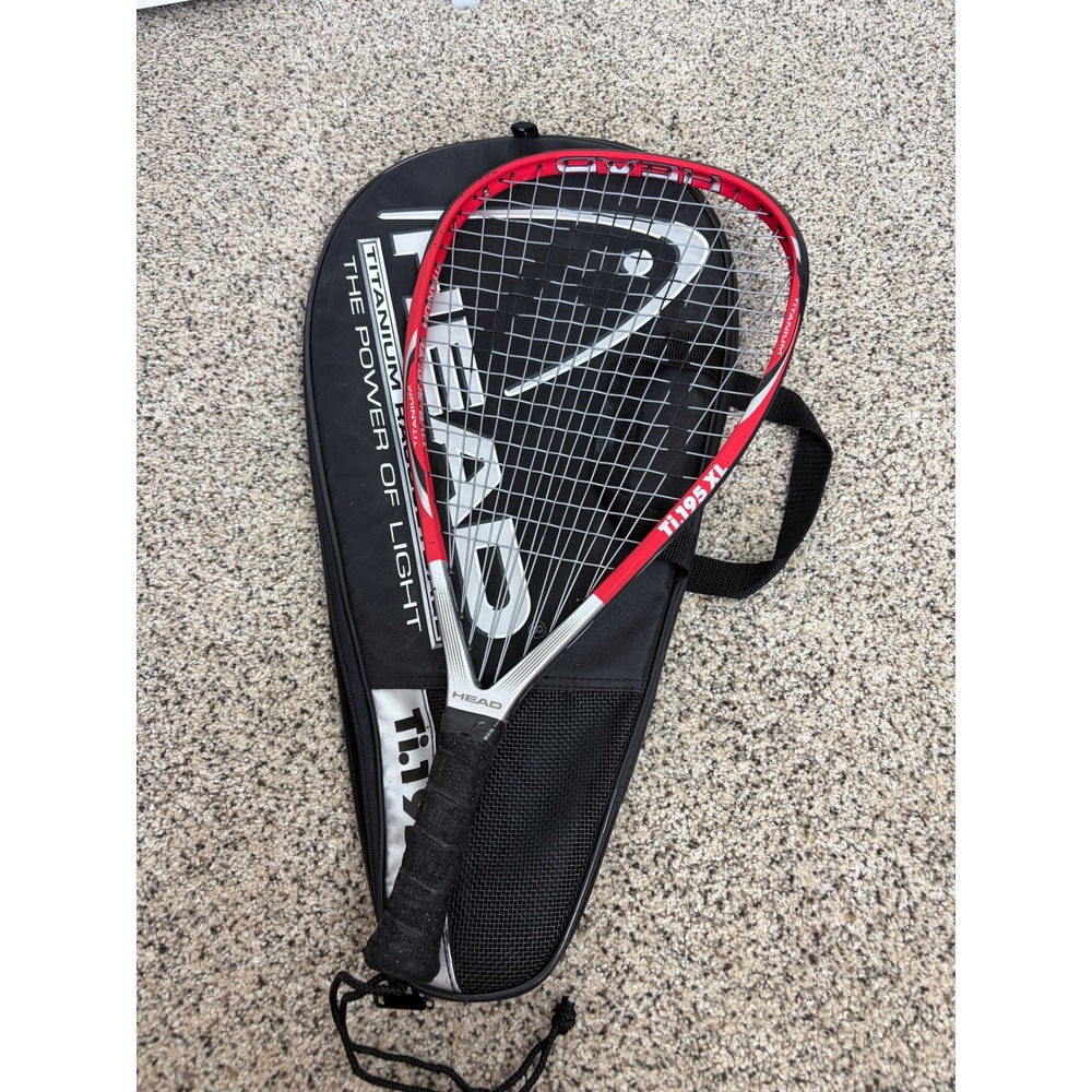 HEAD Racquetball Racquet Ti.195 XL Titanium Power Light Red Black with Bag